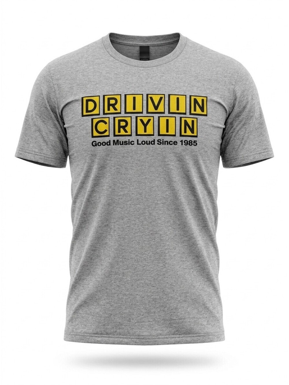 Drivin N Cryin Records Band T Shirt Mens S Heather Grey Good Music Loud 1985 VGC